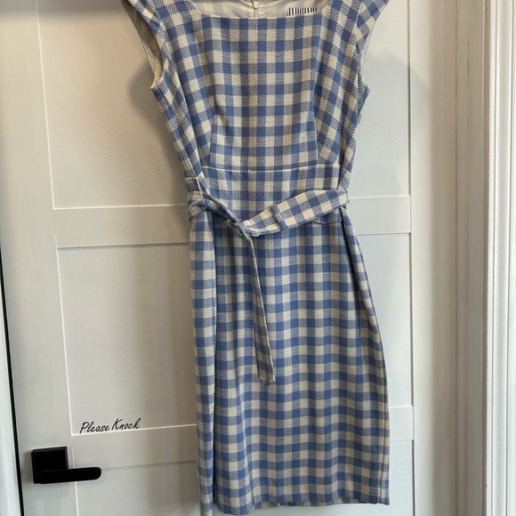 Ann Taylor Blue and White gingham belted Dress - Picture 6 of 7